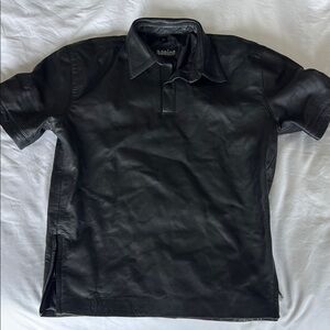 Black Leather Men's Shirt